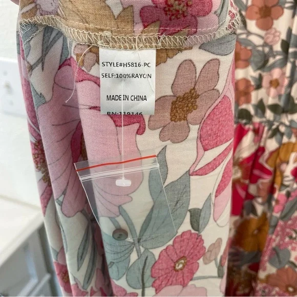 JODIFL Pink and Brown Floral Maxi Dress - Picture 8 of 9